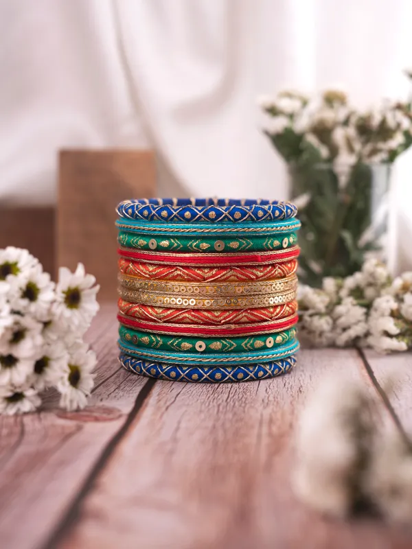 Namita Pearl Gotapatti Thin Bangles